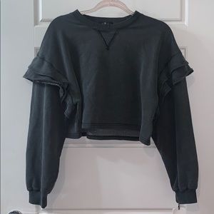 7 For All Mankind cropped ruffle sweater